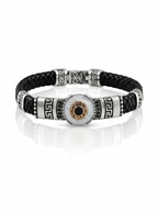 Acadia Leather Bracelet - S925 Sterling Silver