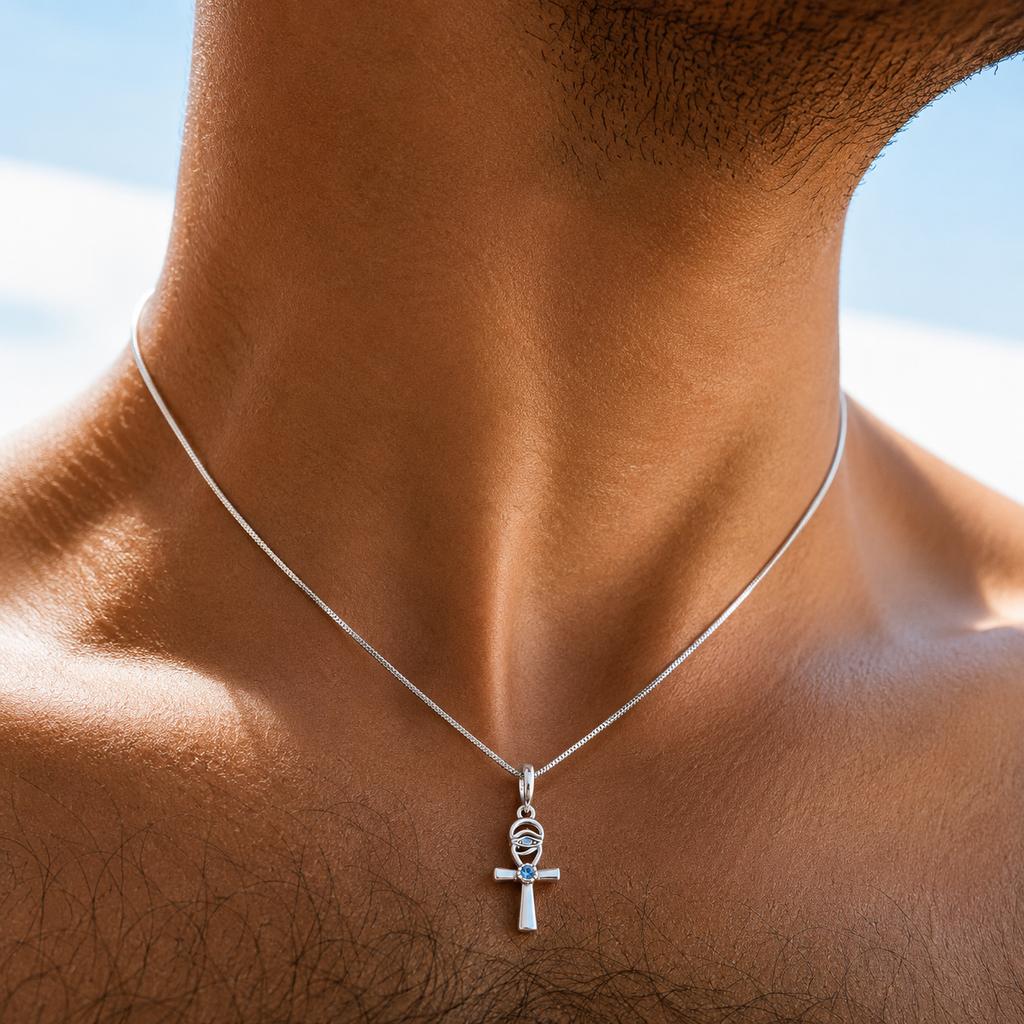 Ankh Cross Necklace -Pure Sterling Silver 925s - 60cm