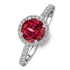 Ruby Halo Round Ring
