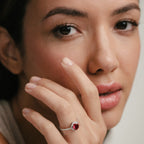 Ruby Halo Round Ring
