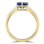 Blue Sapphire Pear Cut Ring in Gold