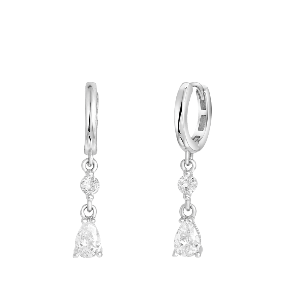 Silver earrings with pendant drop