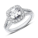 Cushion Cut Halo Ring