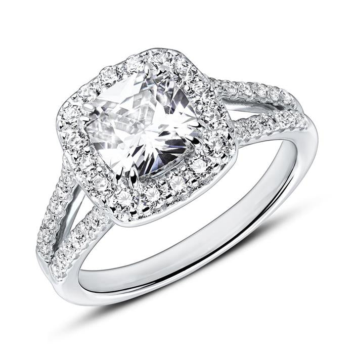 Cushion Cut Halo Ring