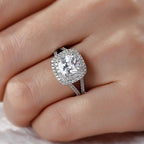 Cushion Cut Halo Ring