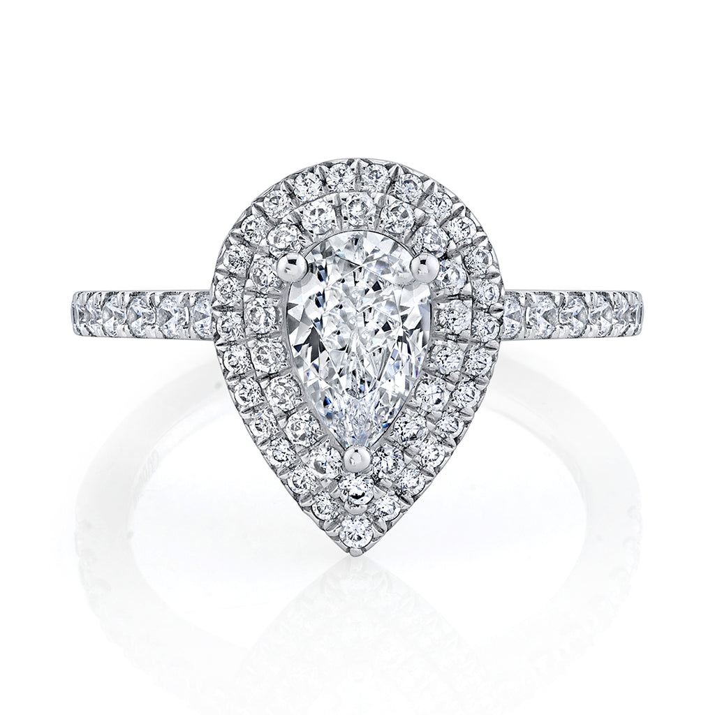 Pear Shaped Double Halo Ring