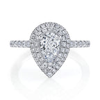 Pear Shaped Double Halo Ring