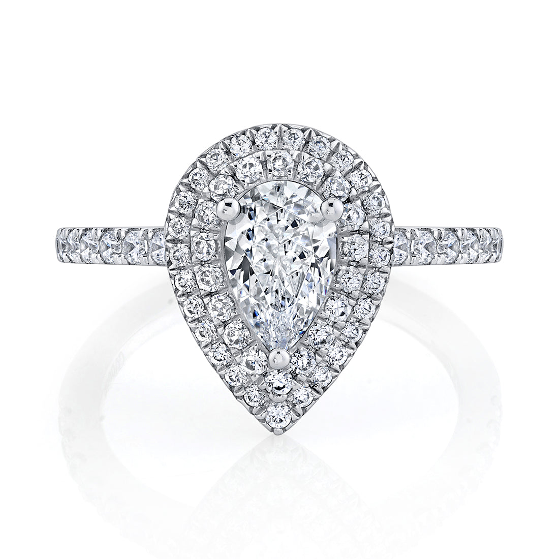 Pear Shaped Double Halo Ring