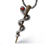 Vintage Snake Scepter Pendant Necklace
