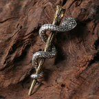 Vintage Snake Scepter Pendant Necklace
