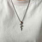 Vintage Snake Scepter Pendant Necklace