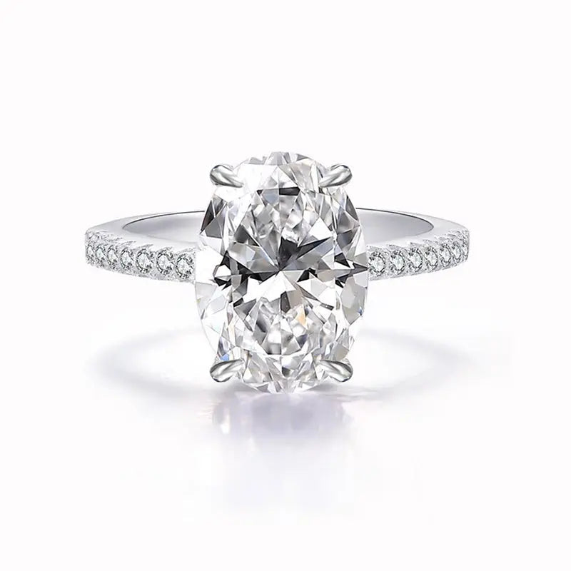 White Ice Flower Cut Ring