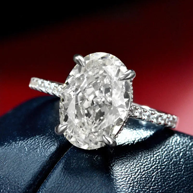 White Ice Flower Cut Ring