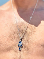 Blue key of life Necklace