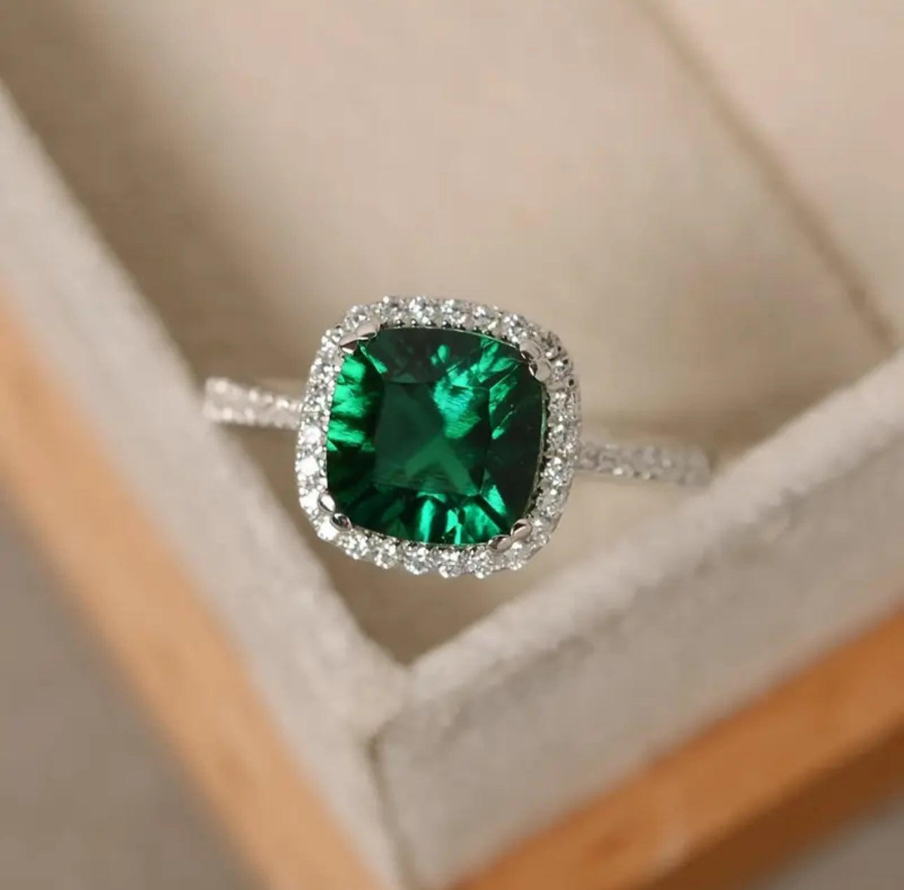 Green Square Ring