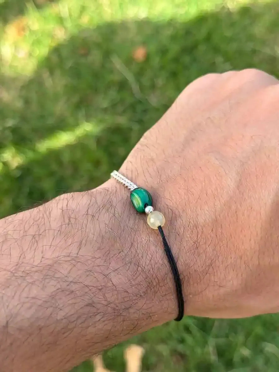 half Tiger Eye half thread