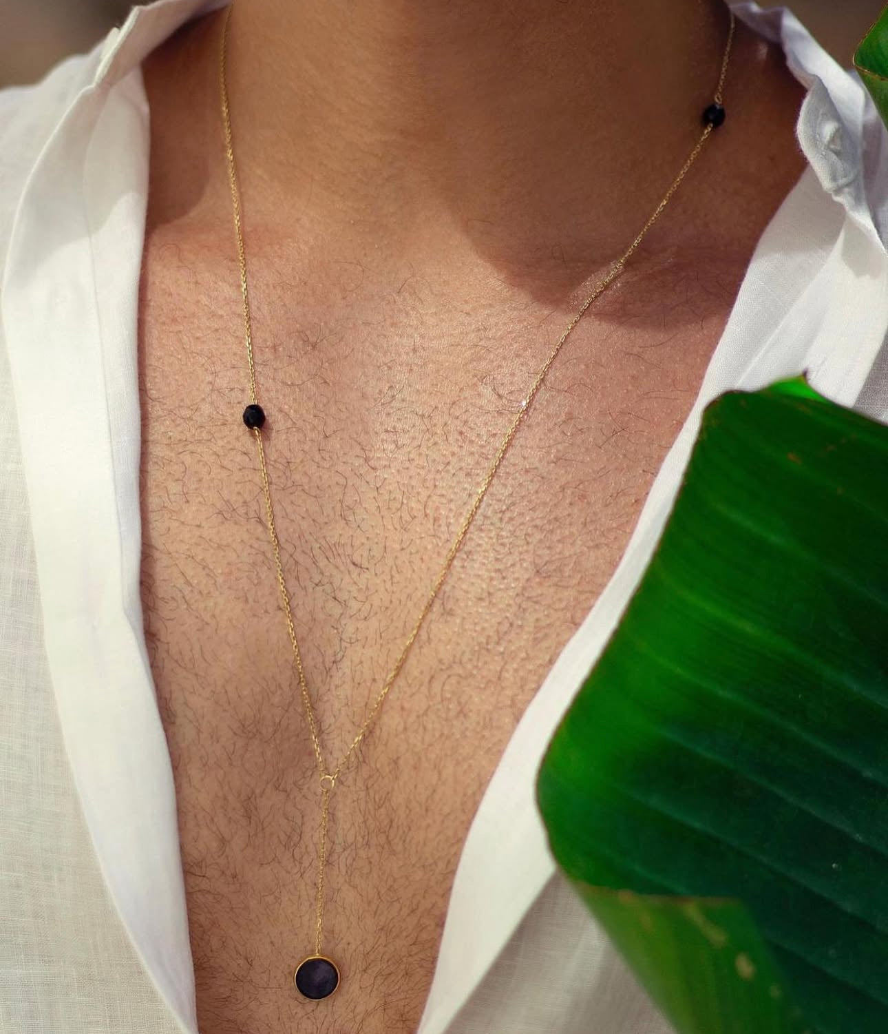 Black Onyx Elegance Gold Necklace