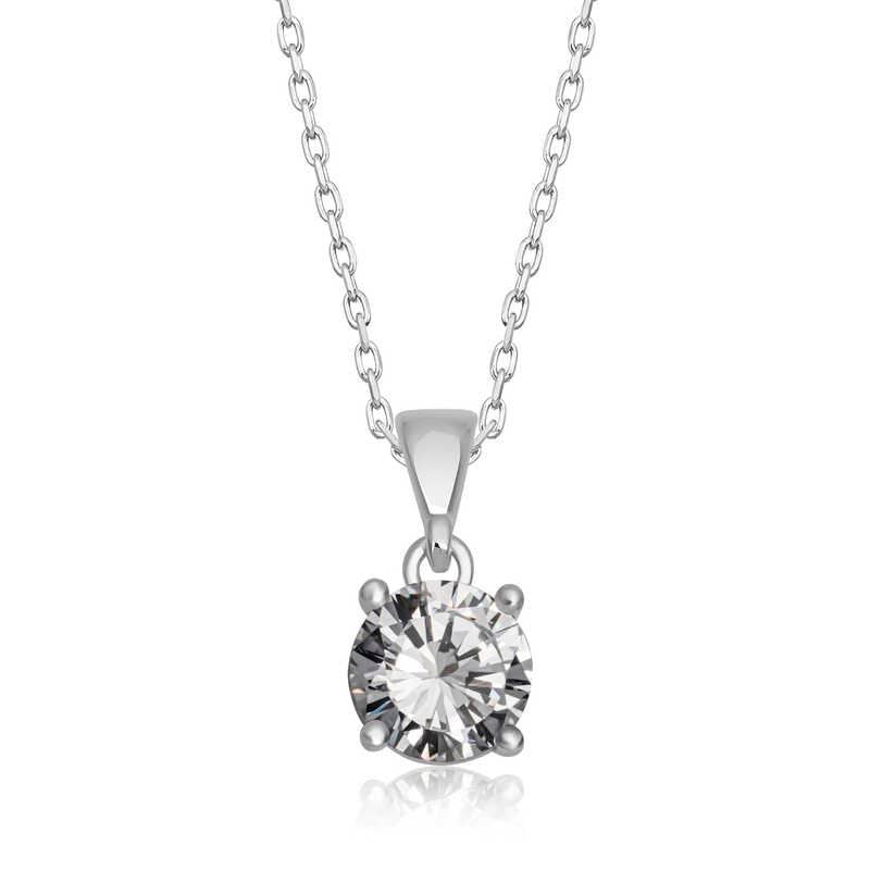 White zircon Oval Necklace