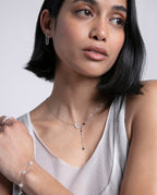 MOON MOTIF AND STAR PENDANT WITH WHITE ZIRCONS Necklace