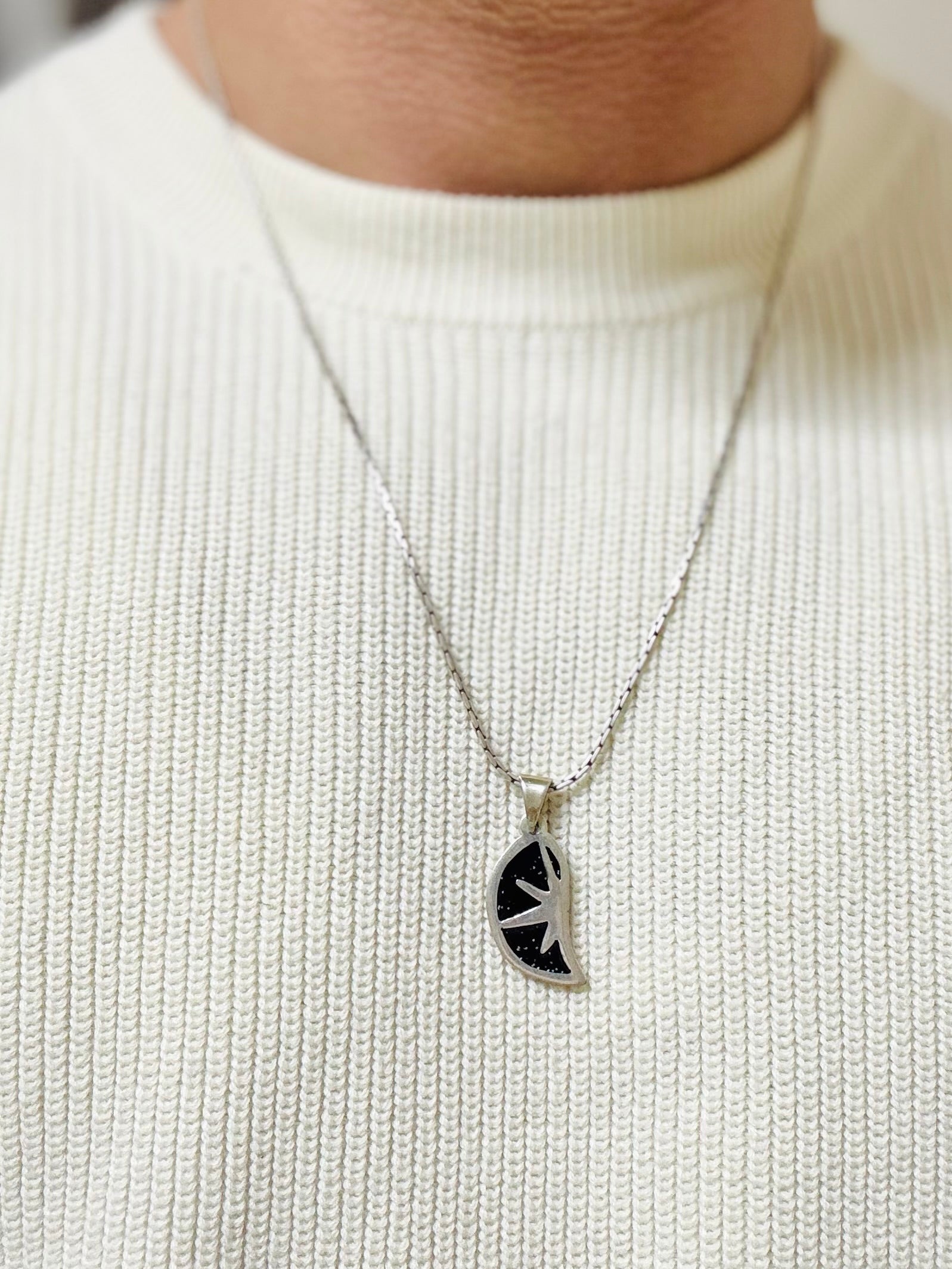 Black half star Necklace