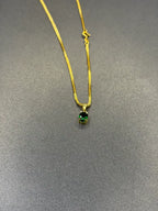 Zircon Green Necklace Gold Plated 18K