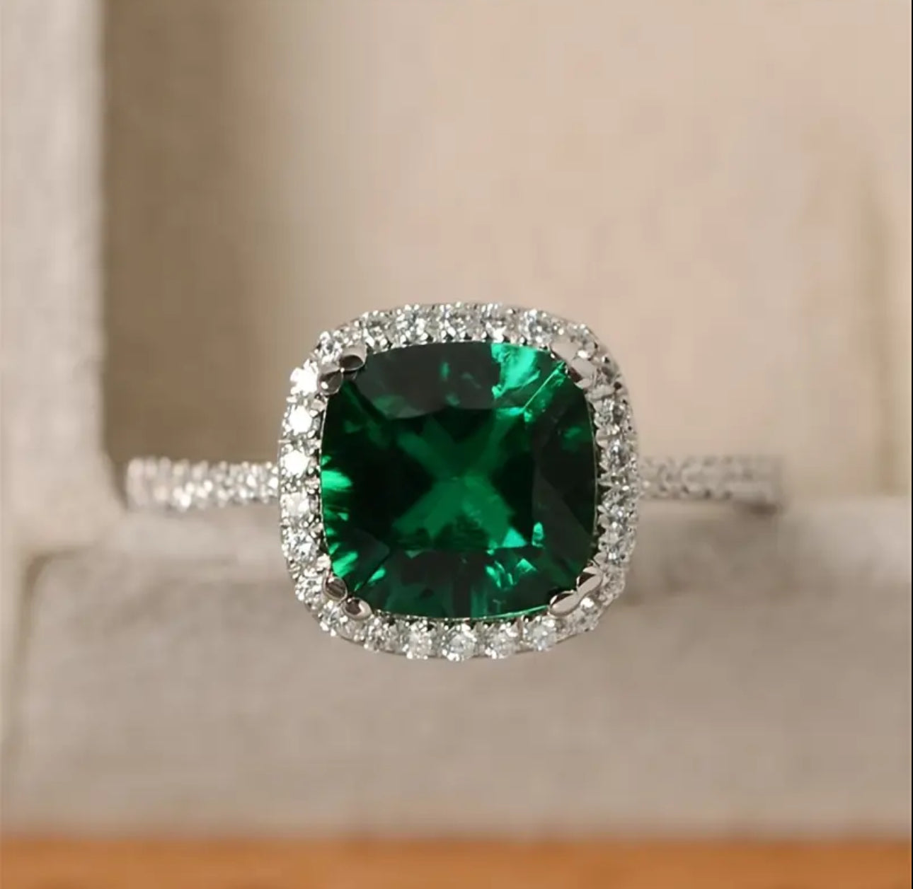 Green Square Ring