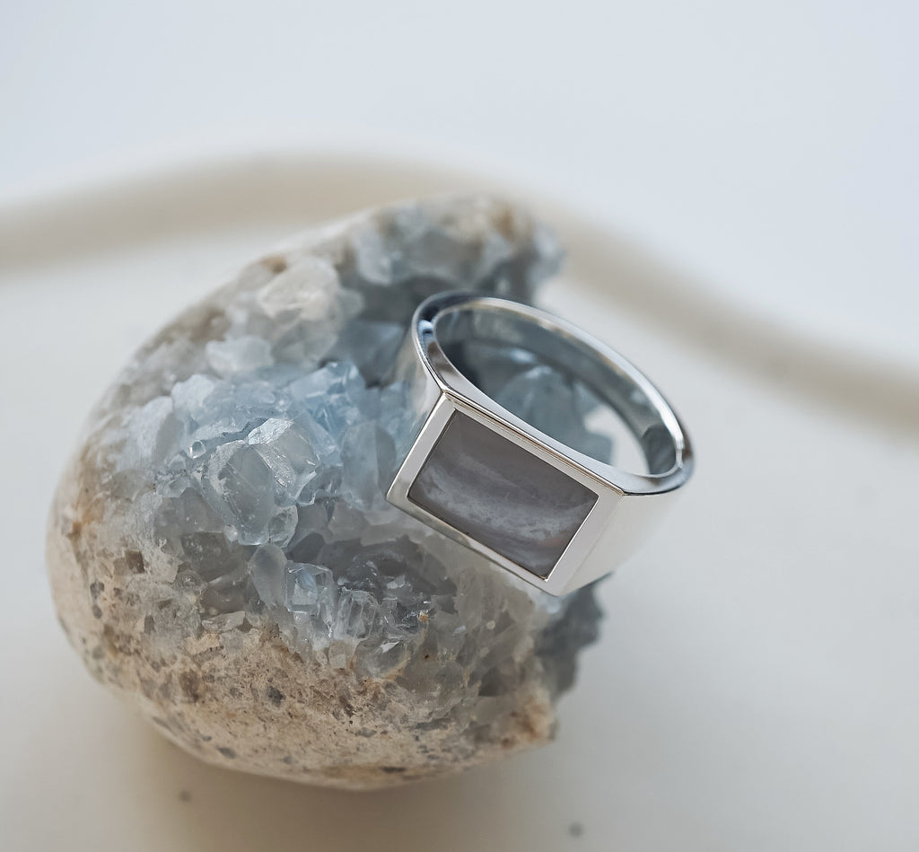 Natural Coelestin Ring