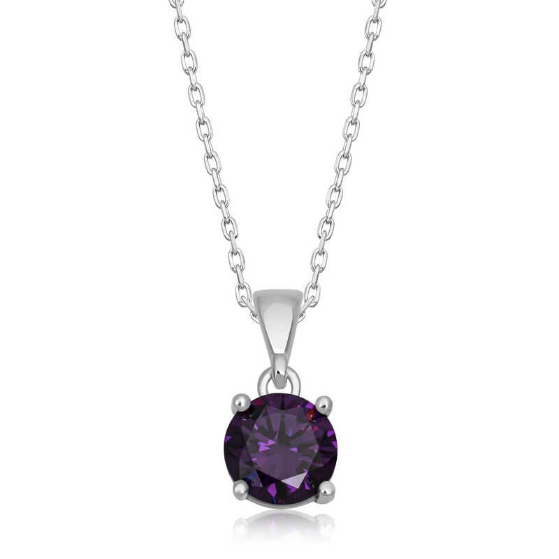 Purple zircon oval Necklace