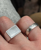 Rectangle Pearl Ring