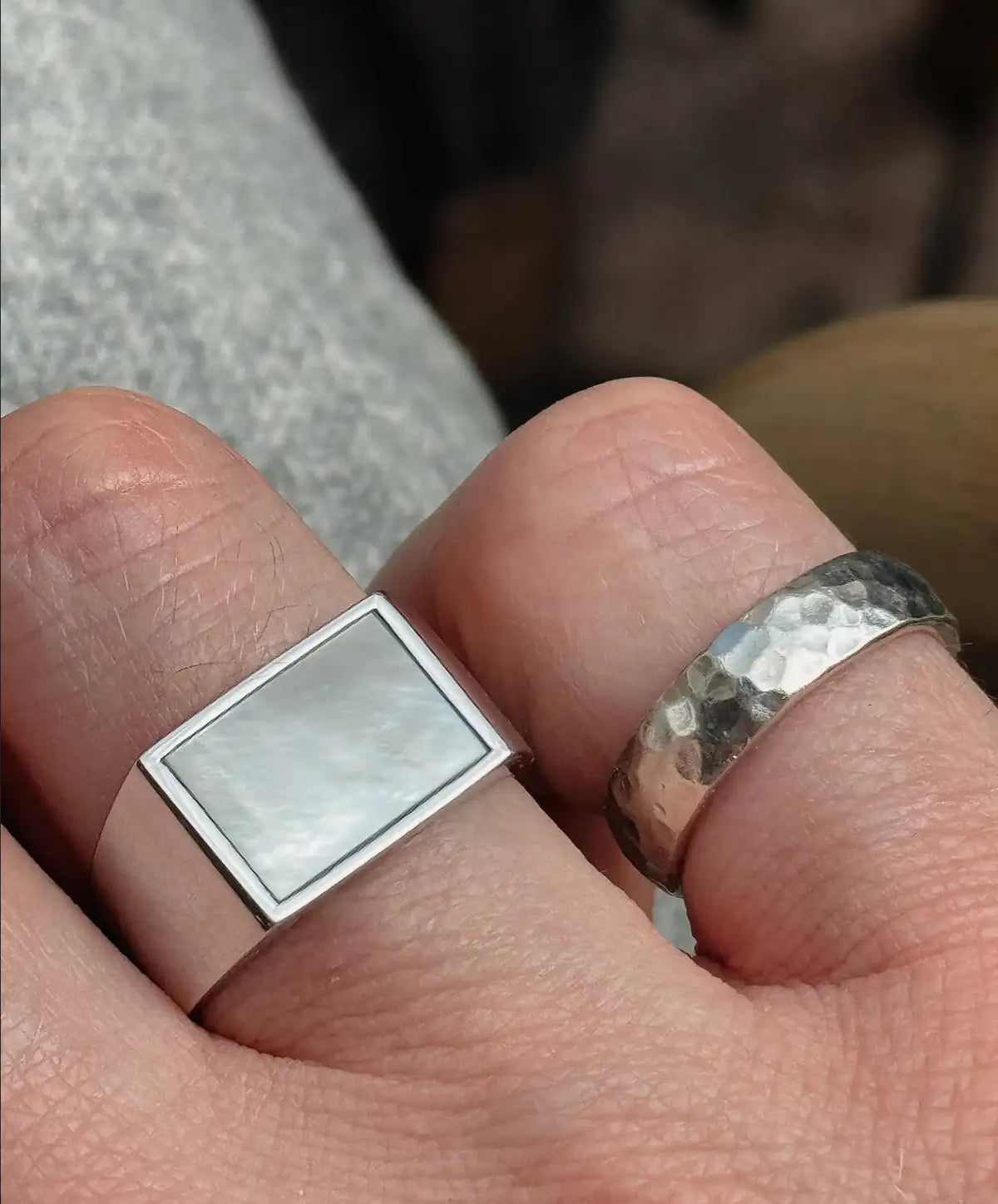Rectangle Pearl Ring