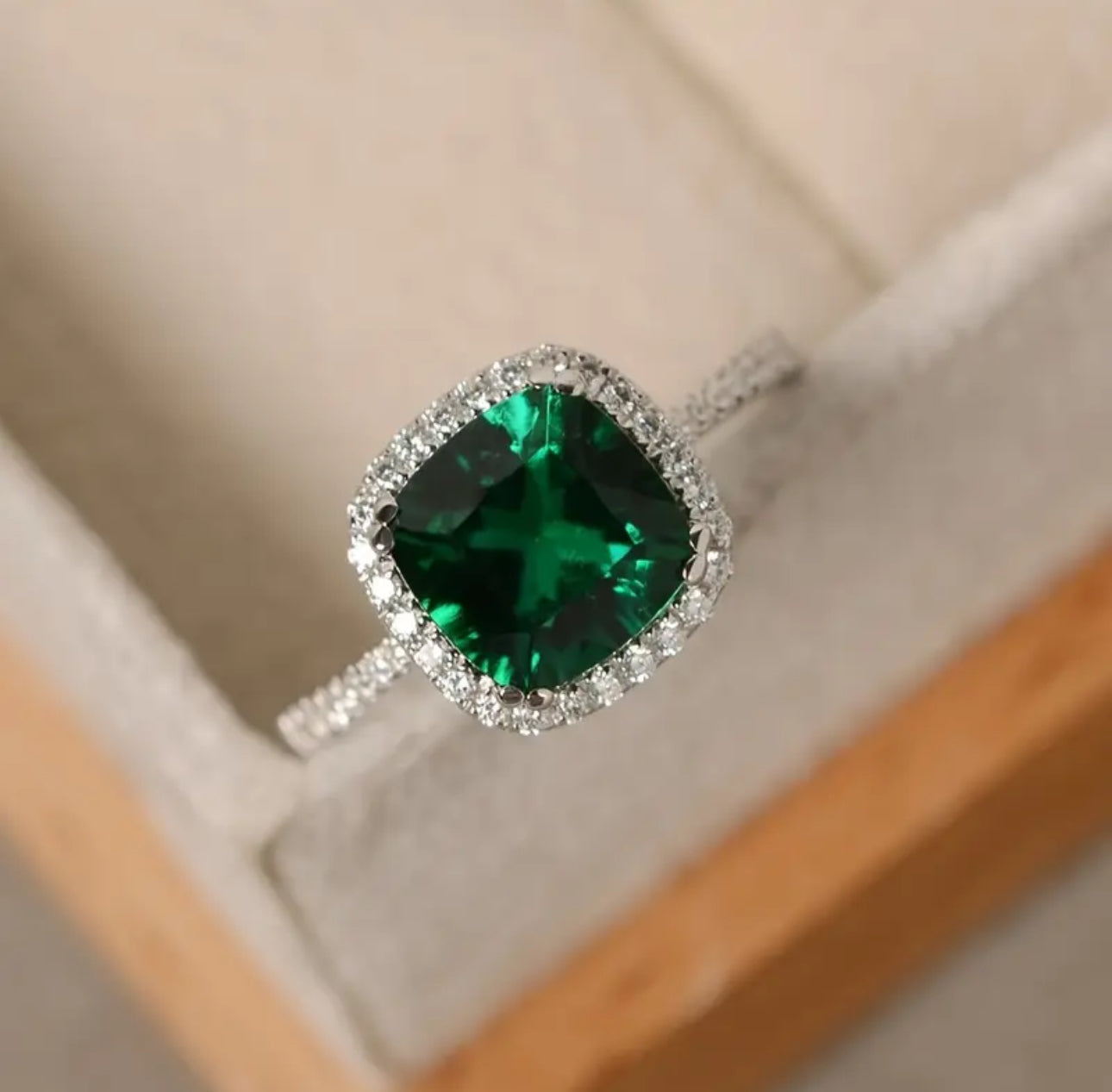Green Square Ring