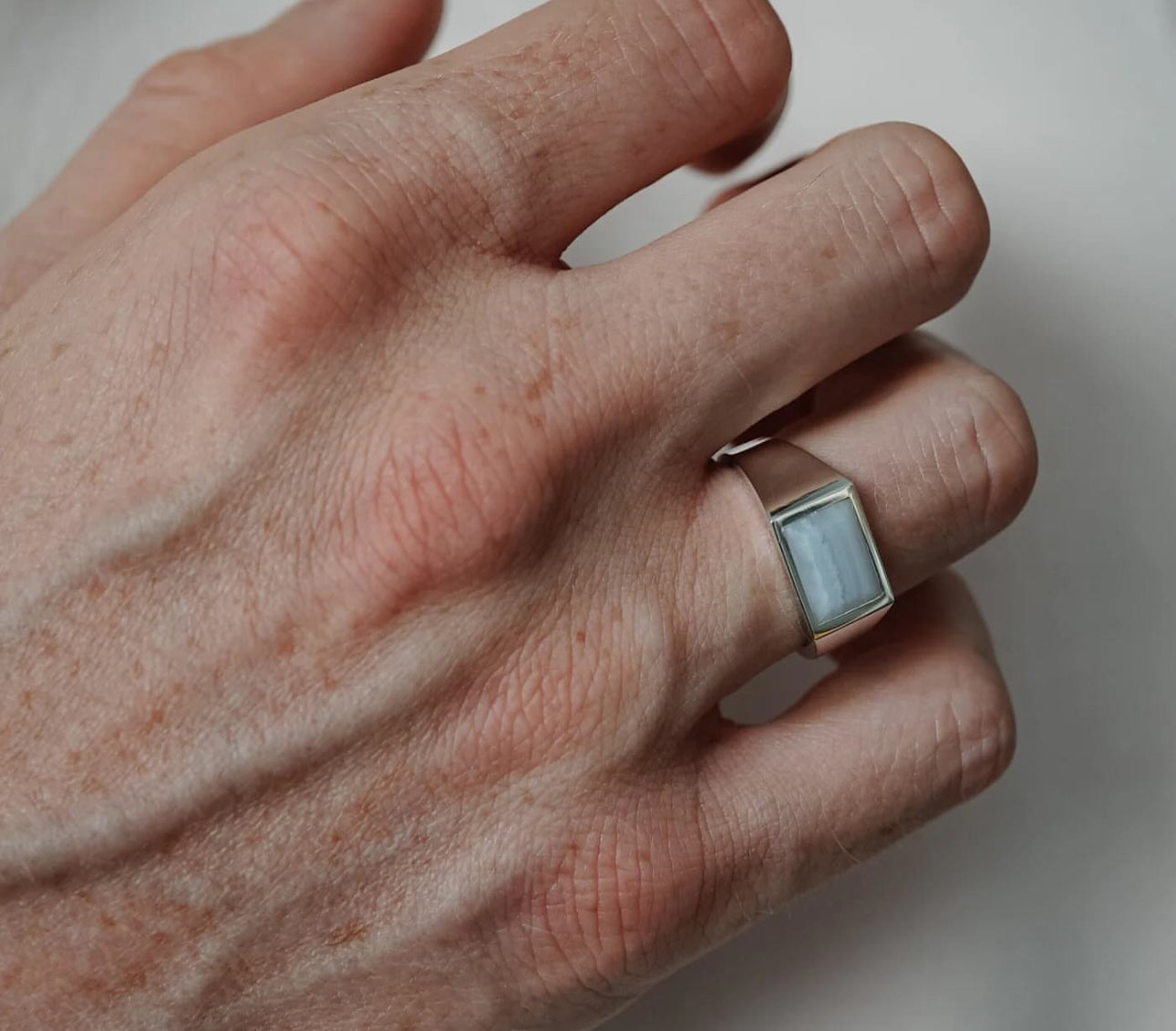 Natural Coelestin Ring