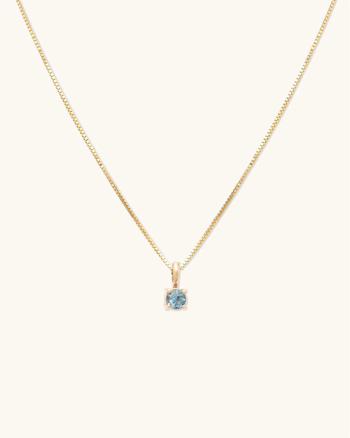 Aquamarine Birthstone Necklace - Sila Silver Jewelry