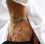 Black Chevron -S925 Sterling Silver Bracelet - Sila Silver Jewelry