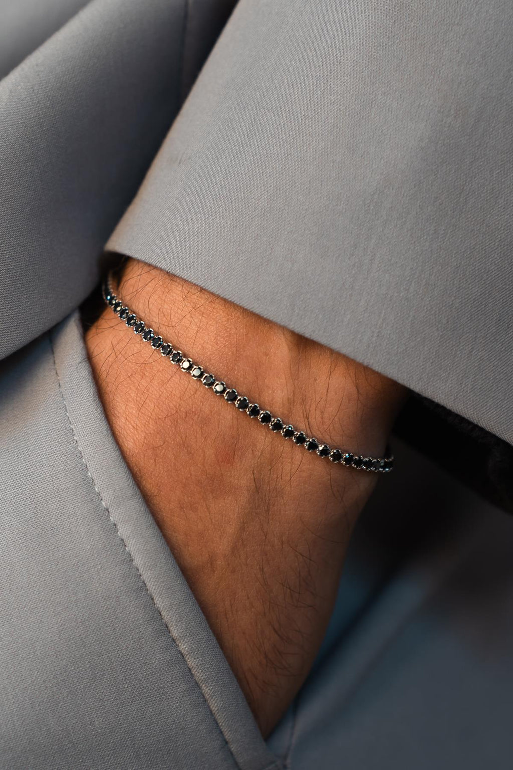 Black Tennis Bracelet 2mm - Sila Silver Jewelry