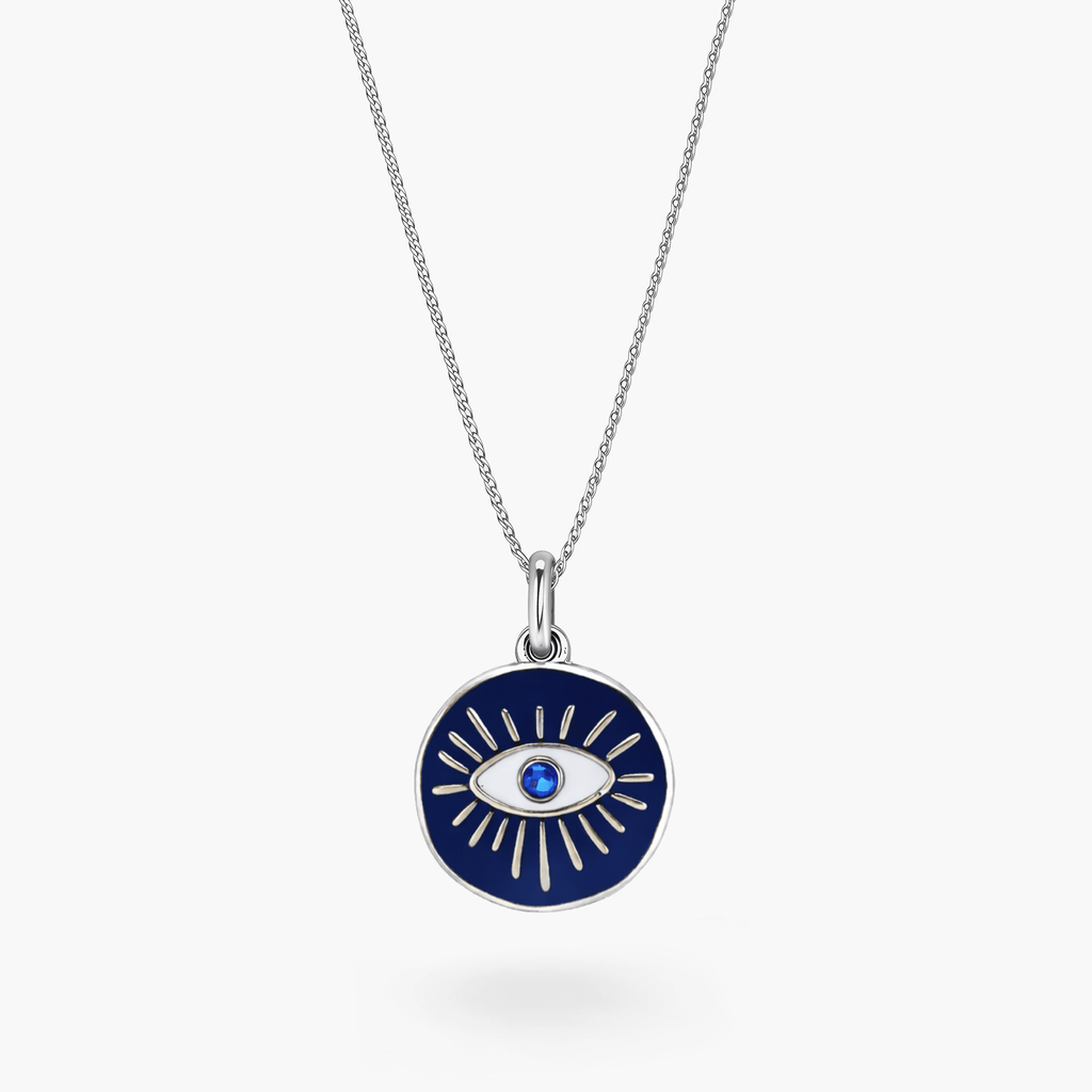 Blue Eye Necklace -Pure Sterling Silver 925s - 60cm - Sila Silver Jewelry