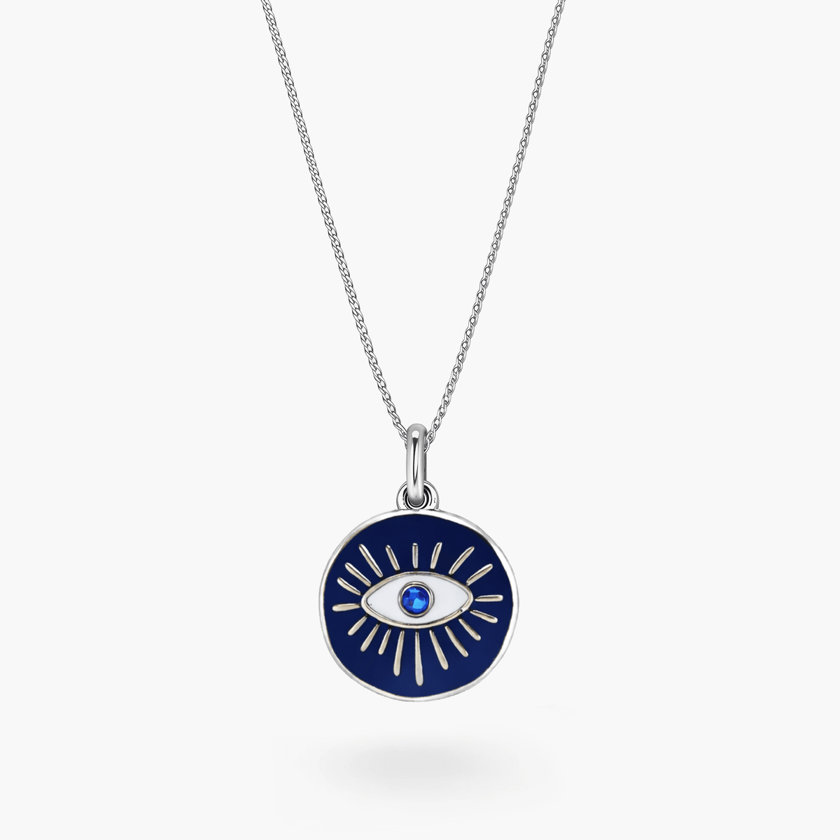 Blue Eye Necklace -Pure Sterling Silver 925s - 60cm - Sila Silver Jewelry