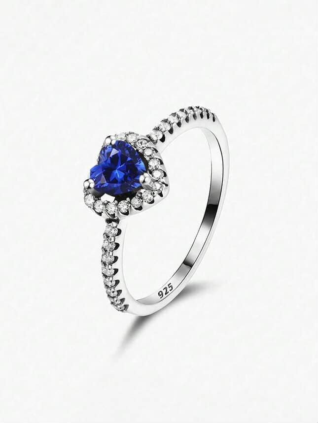 Blue Heart Ring - Sila Silver Jewelry