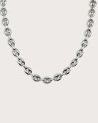 BOLD PUFF MARINER SILVER CHAIN-Pure Sterling Silver 925s-(60cm) - Sila Silver Jewelry