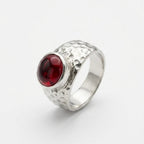 Crimson Forge Ring - S925 Sterling Silver - Sila Silver Jewelry