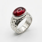 Crimson Forge Ring - S925 Sterling Silver - Sila Silver Jewelry