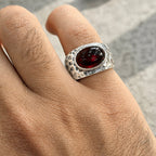 Crimson Forge Ring - S925 Sterling Silver - Sila Silver Jewelry