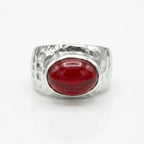Crimson Forge Ring - S925 Sterling Silver - Sila Silver Jewelry