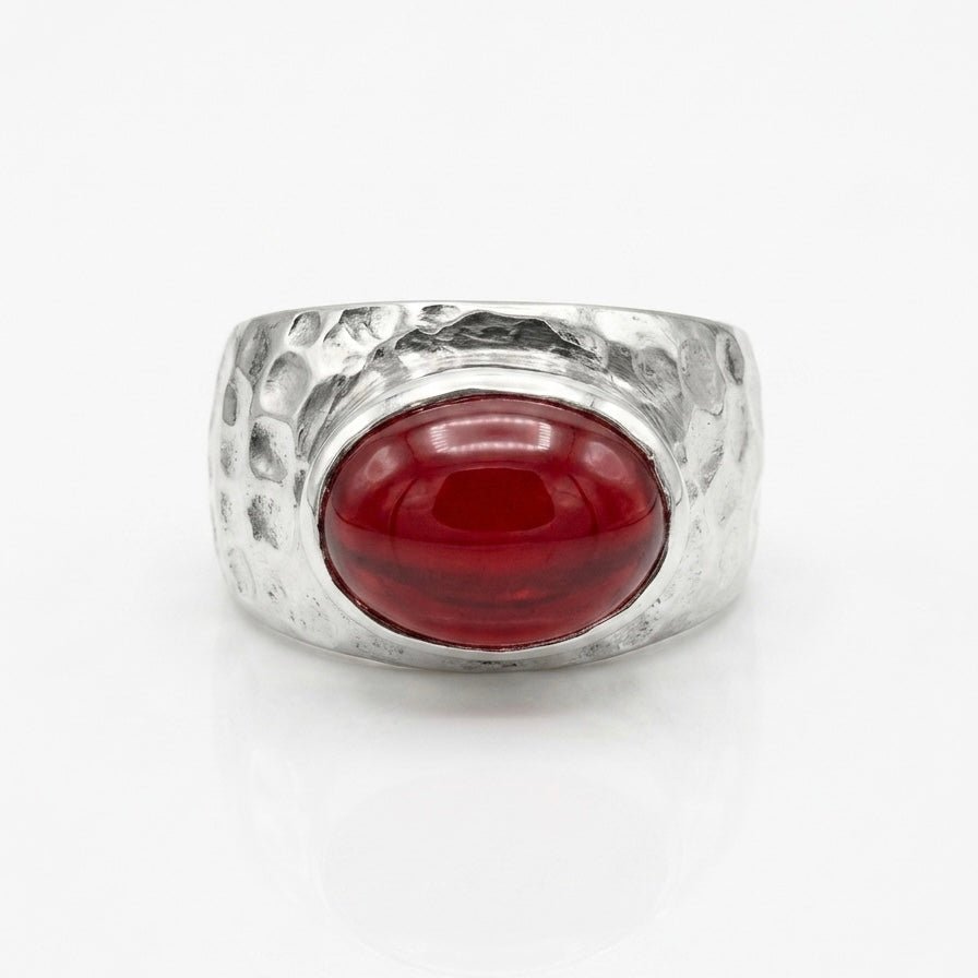 Crimson Forge Ring - S925 Sterling Silver - Sila Silver Jewelry