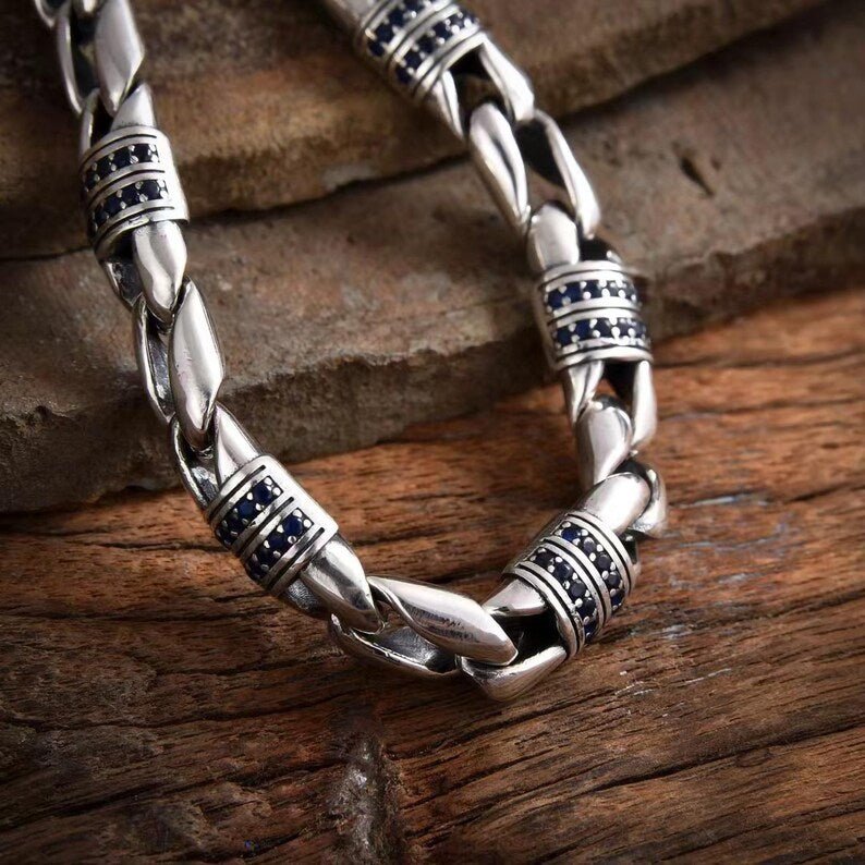 DEADWEIGHT Bracelet in Sterling Silver 925s-(20cm-9mm) - Sila Silver Jewelry