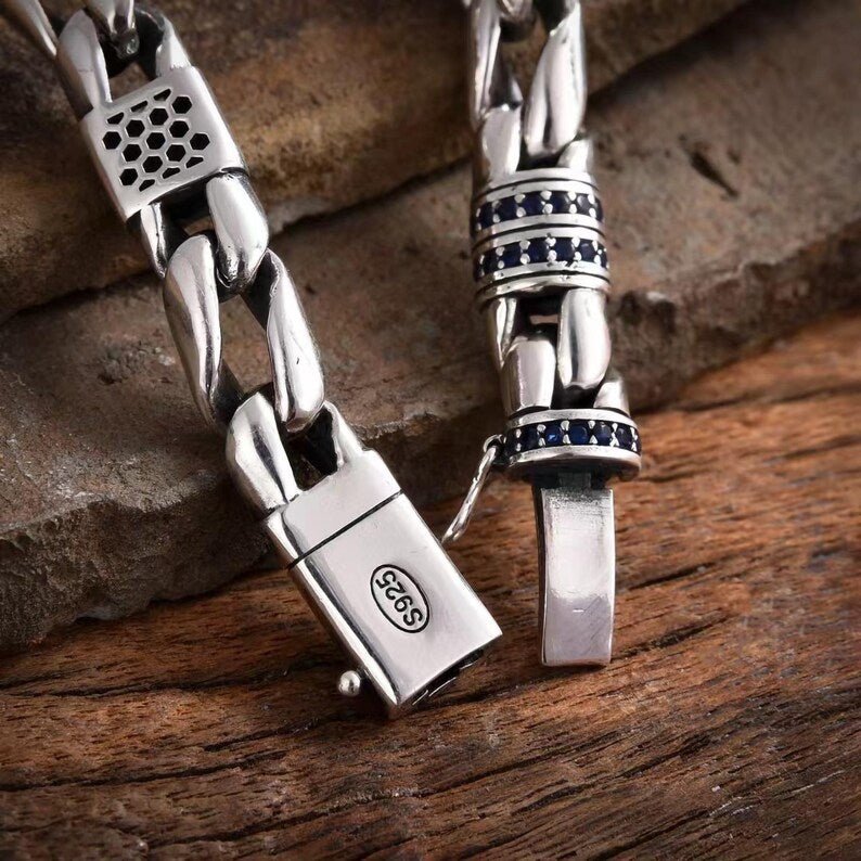 DEADWEIGHT Bracelet in Sterling Silver 925s-(20cm-9mm) - Sila Silver Jewelry