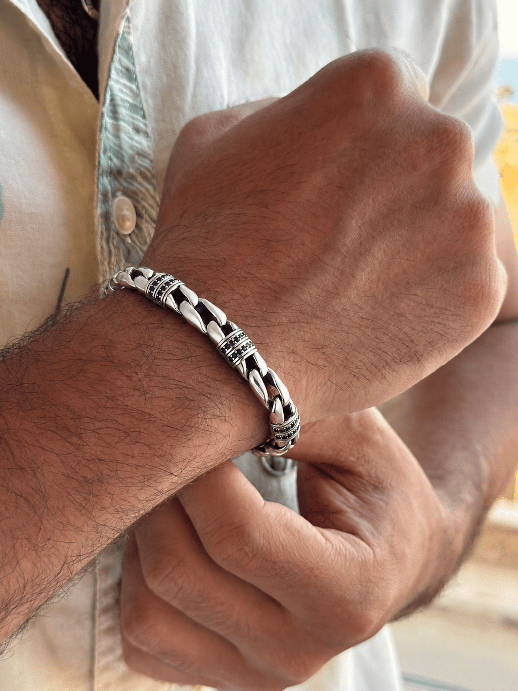 DEADWEIGHT Bracelet in Sterling Silver 925s-(20cm-9mm) - Sila Silver Jewelry