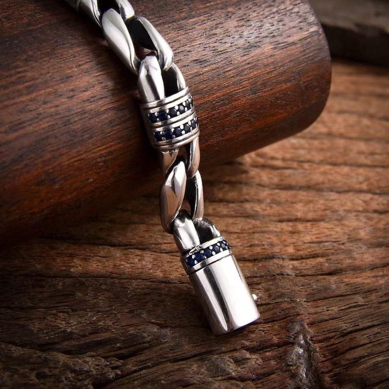 DEADWEIGHT Bracelet in Sterling Silver 925s-(20cm-9mm) - Sila Silver Jewelry