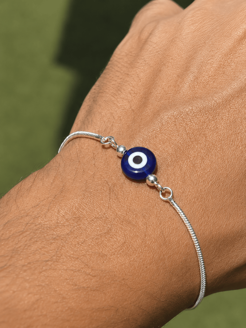 Evil Eye Bracelet for Men's Sterling Silver 925s - Sila Silver Jewelry