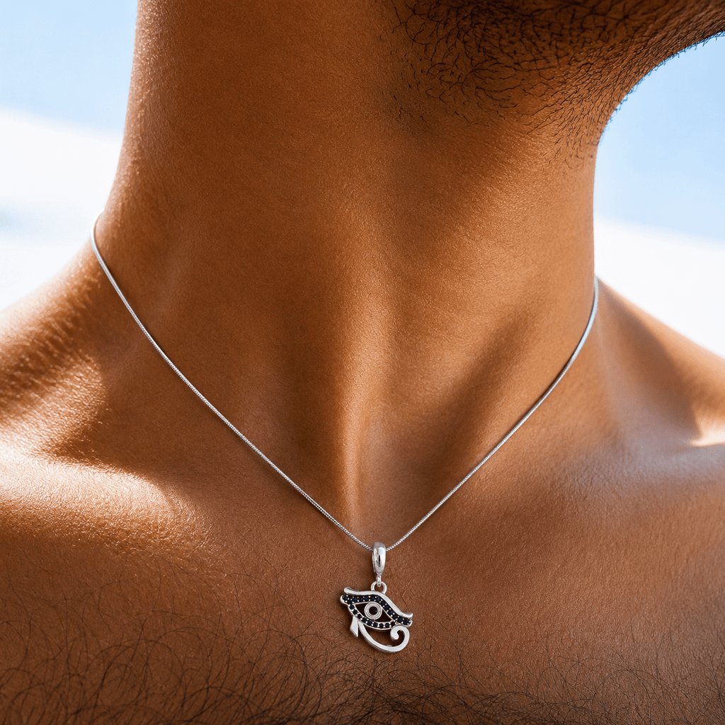 Eye of Horus Necklace -Pure Sterling Silver 925s - 60cm - Sila Silver Jewelry